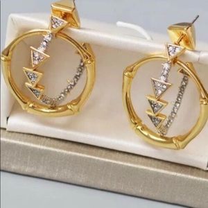 Alexis Bittar Gold Crystal encrusted orbit earring